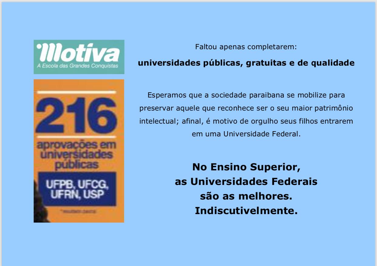 As Universidades Federais são as melhores